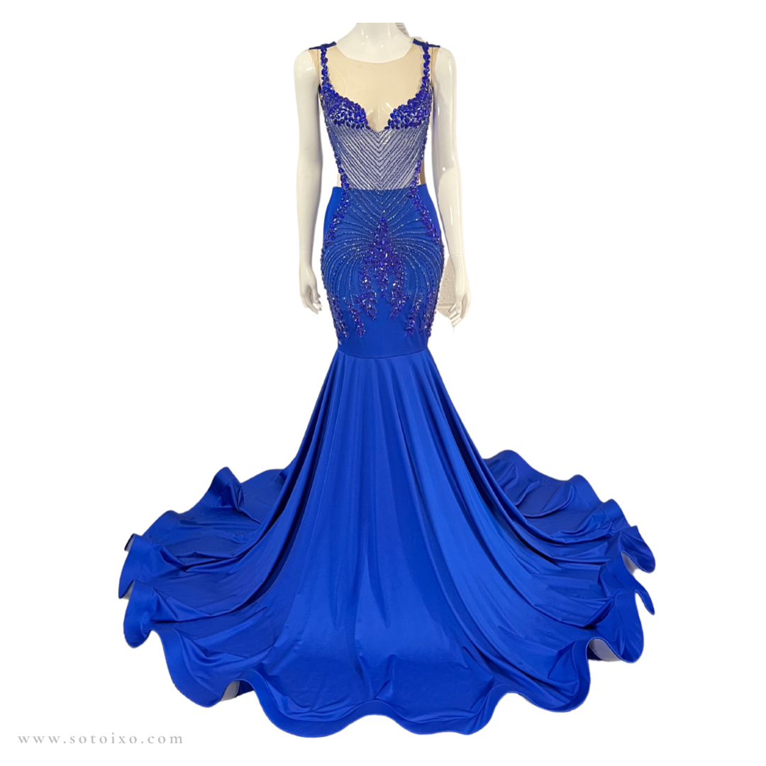 Rhinestone mermaid 2025 prom dress