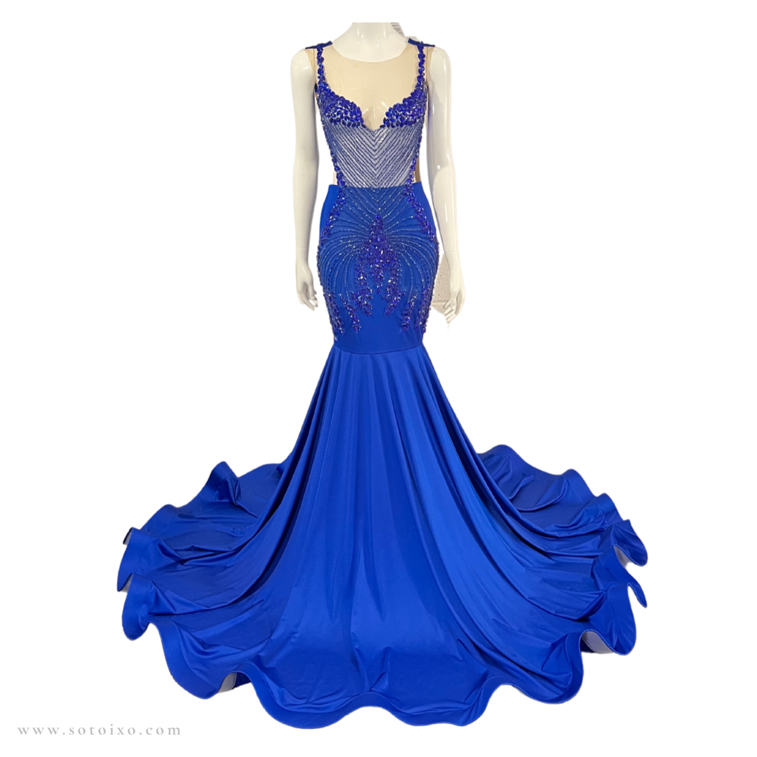 Blue Dream Rhinestone Mermaid Dress